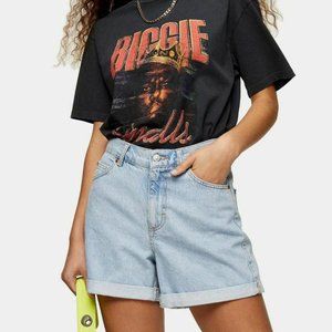 Topshop NEW High Rise Roll Cuff Mom Jean Shorts